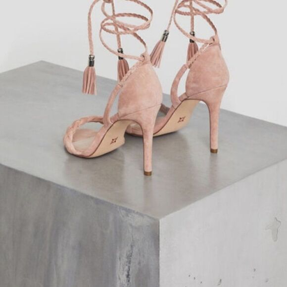 BCBGeneration Jessica Pink suede sandals - size 9 in Blush/mauve - Picture 6 of 7